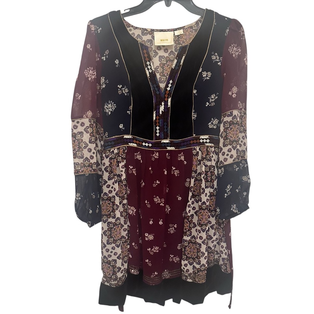 Maeve by Anthropology Floral Bohemian Dress Preowned size medium